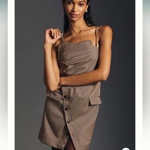 NWT Anthropologie Strapless Button-Front Dress